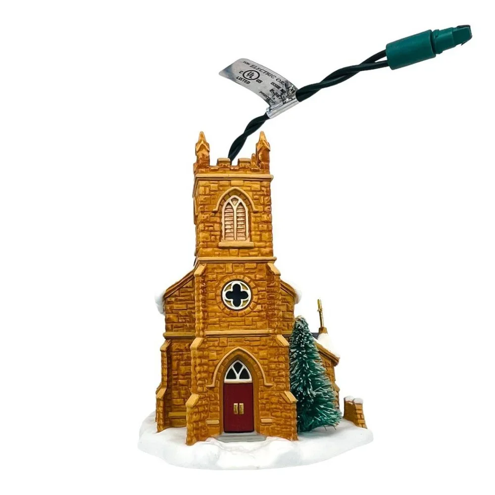 Hallmark Keepsake Candlelight Services Old Stone Church Light Feature Ornament
